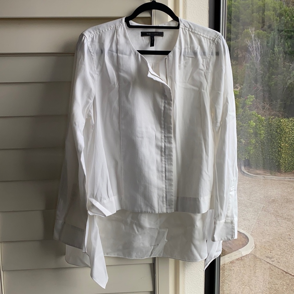 BCBG MaxAzria White Zipper “Terri” Shacket
